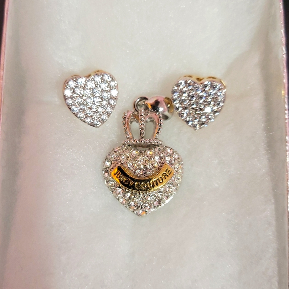 JUICY diamond charm and earring set (tanzanite, cubic zirconia, & 18k gold)